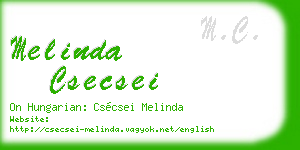 melinda csecsei business card